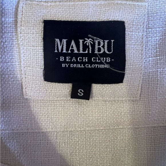Malibu Beach Club By Drill Clothing Button Up Men’s S Beige New Tag Polyester - Picture 12 of 16